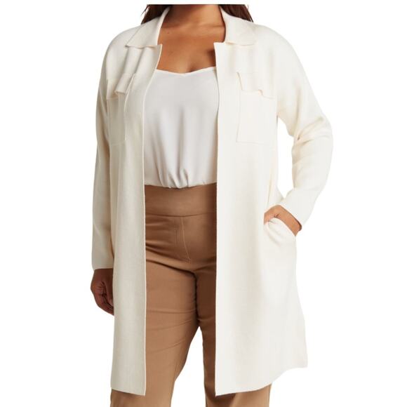 BY DESIGN Lola Notch Collar Tunic Cardigan - Camel Size L - Picture 4 of 7